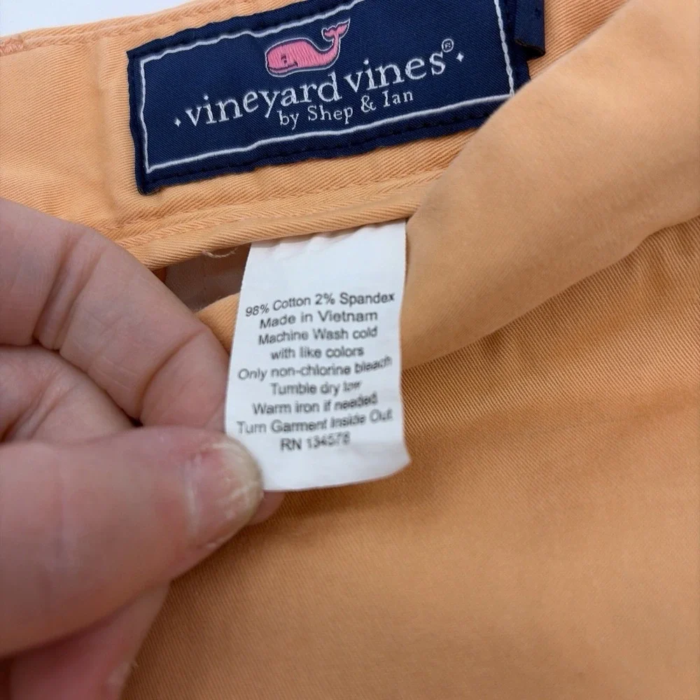 Vineyard Vines Breaker Shorts Mens Size‎ 40 Orange Chino Cotton Beach